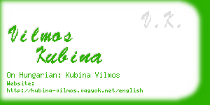 vilmos kubina business card